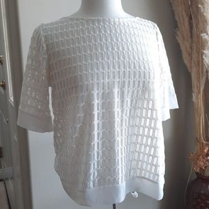 BANANA REPUBLIC | White Mesh Blouse